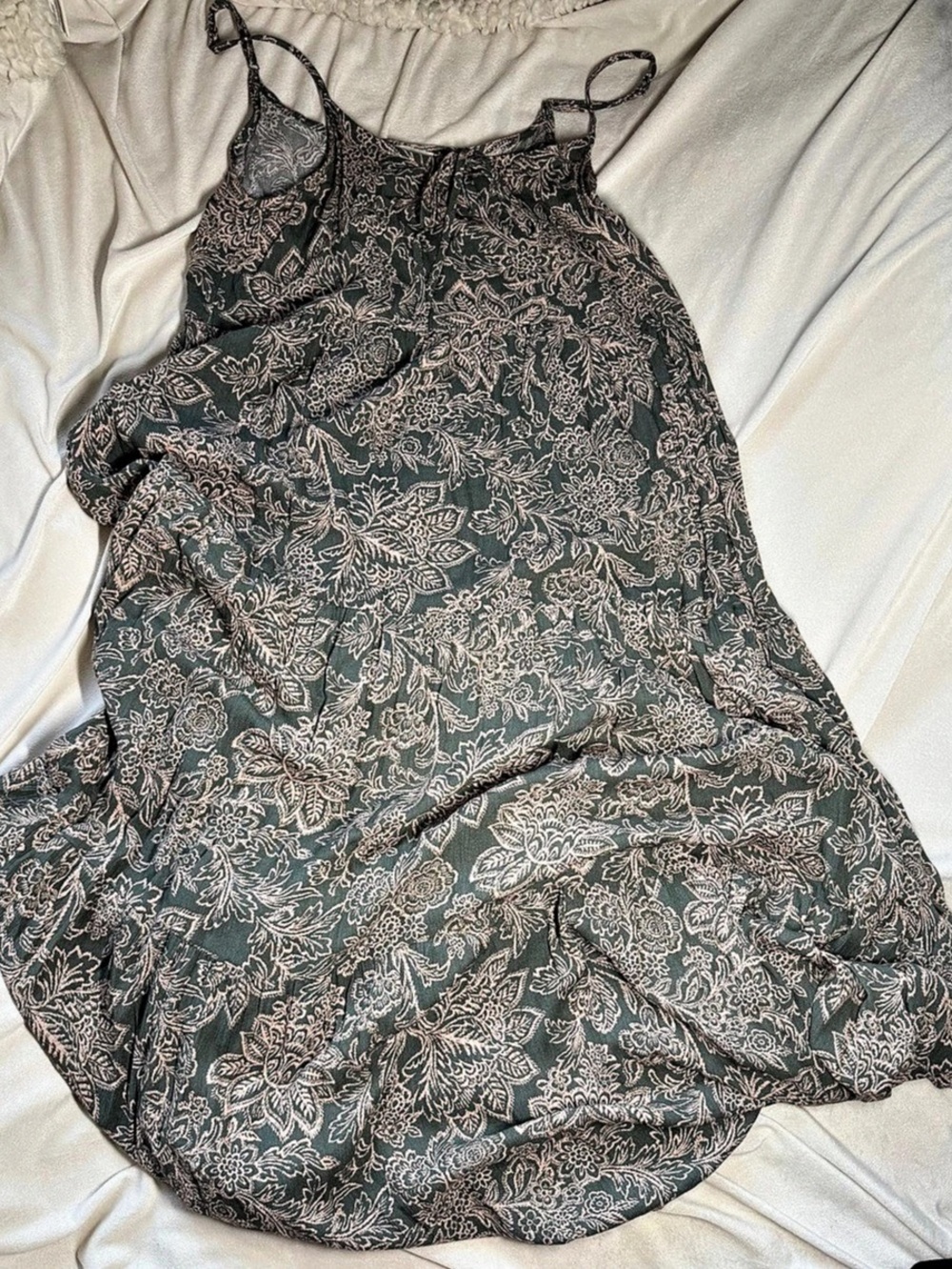 Dress Forum Floral Maxi Dress in Green & Pink Size Small